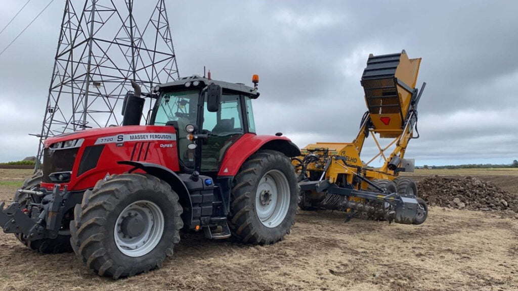 tractor stone raking